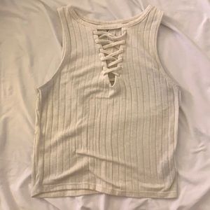 White cross cross tank